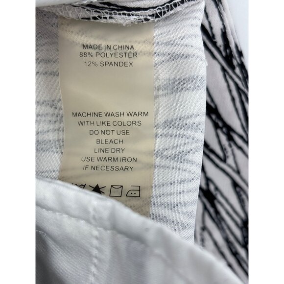 Vince Camuto Printed Trouser Pant White Black Size 10 - Picture 6 of 6